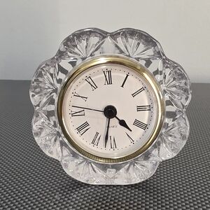 Classic Quartz Crystal Clock with Gold Trim